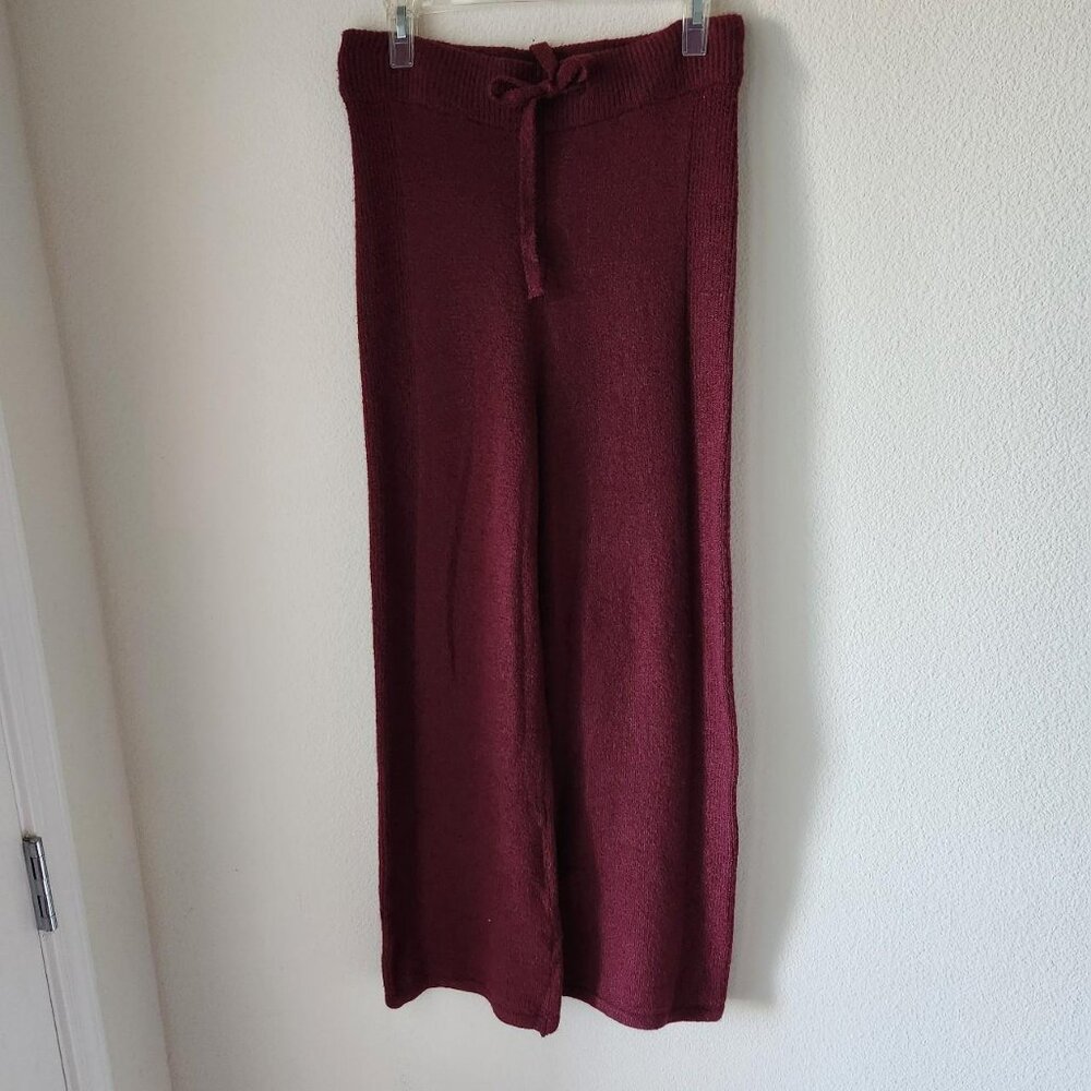 Burgundy knit trousers NWOT Size S Comfy Loungewear Cozy Casual